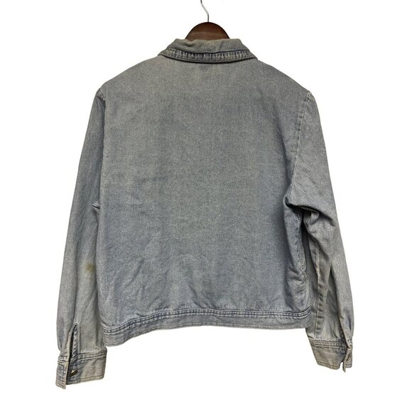 Saint Germain Paris Women's Denim Embellished Jacket VTG Full Zip Medium - Flaw - Picture 2 of 7